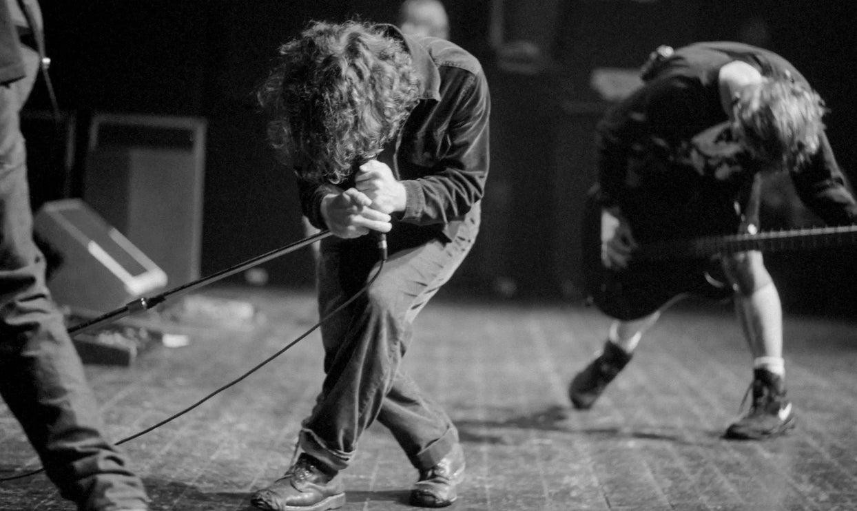 Pearl Jam live at Brixton Academy, London 1993, photographed by Lance Mercer